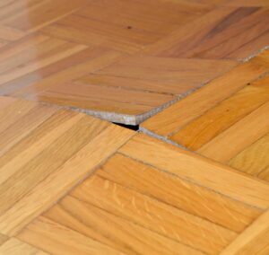 water-damaged wood floor